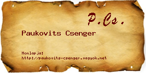 Paukovits Csenger névjegykártya